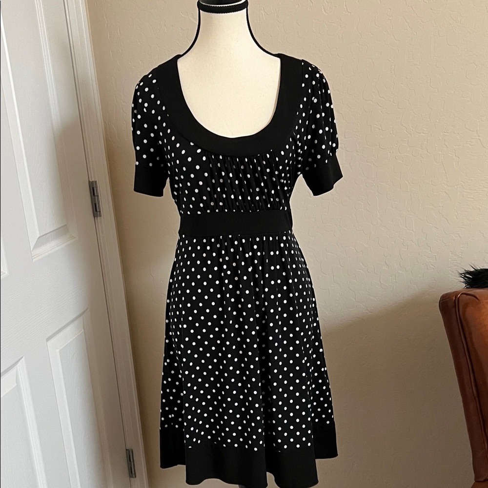 My Michelle Black and White Polka Dot Mini Dress